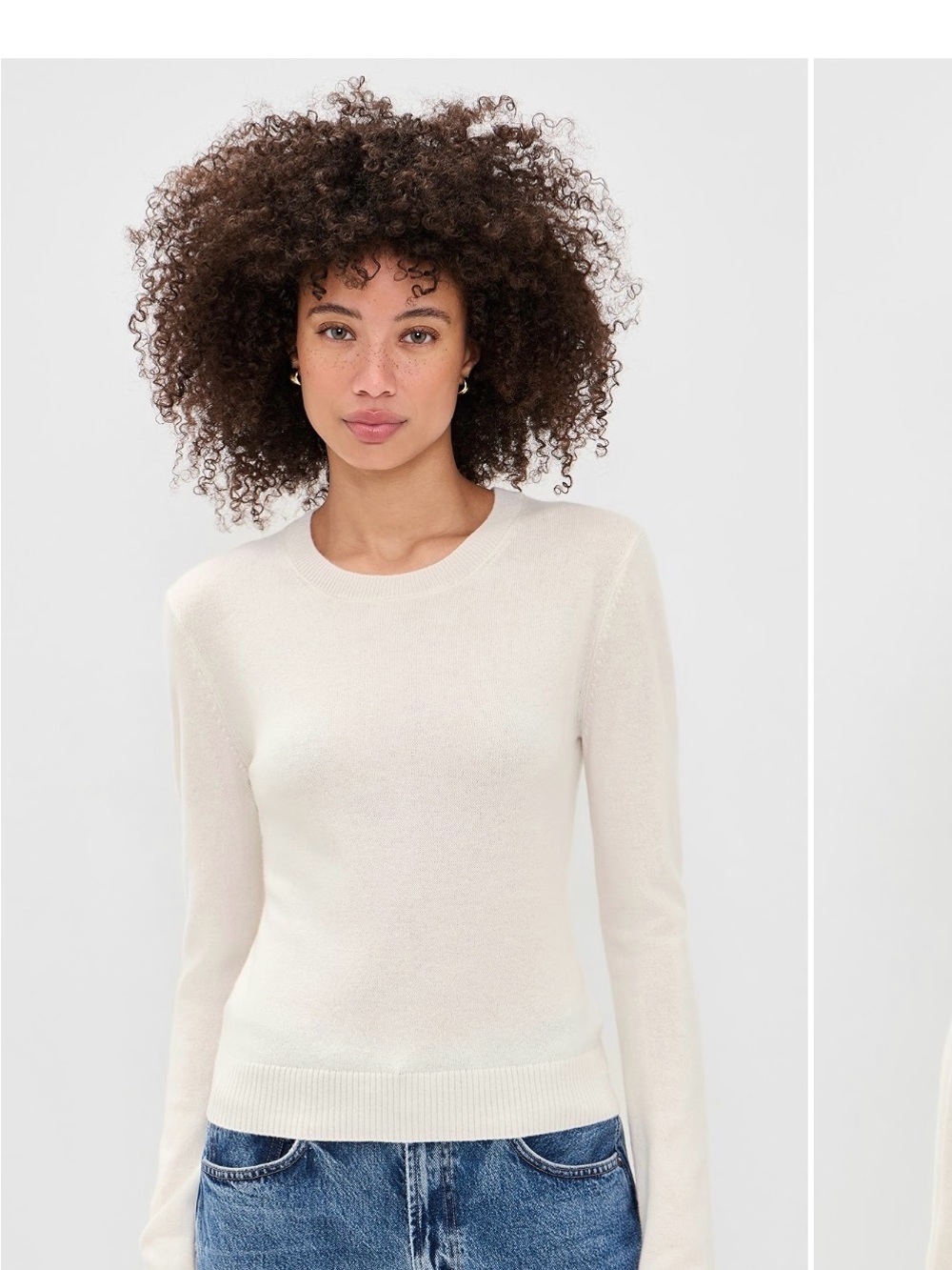 Reformation Cashmere Cream Scoopneck Sweater